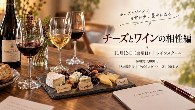 たかつワインスクール　チーズとワインの相性編